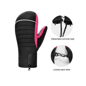 Gants de ski unisexes en cuir personnalisés, gants de sport pour hommes et femmes, mitaines de ski chaudes, mitaines de snowboard personnalisées pour les sports d'hiver - Product Image 2