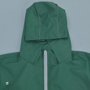Veste de survêtement verte à capuche pour homme, coupe oversize, manches imprimées tigre, fermeture éclair avant, logo, style sportif, tendance, décontractée, en molleton bouclette, pour l'automne - Product Image 3