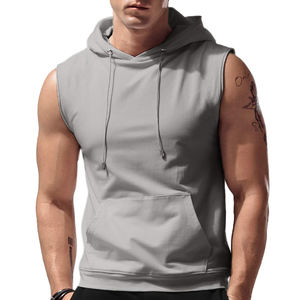 Camiseta Deportiva con Capucha Personalizada al Por Mayor para Hombre, Ropa Deportiva Básica para Gimnasio, Sudadera con Capucha de Mezcla de Algodón para Entrenamiento y Fitness - Product Image 1