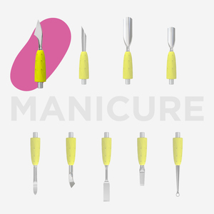 UNIQ-13 (Limpiador) Empujadores de Cutículas con Agarre de Silicona, Reemplazables, Combo de Manicura, Limpiadores de Uñas Acrílicas, Empujadores para Uso en Salones de Belleza - Product Image 2