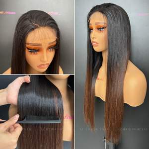 วิกผมแท้ 100% สีดำธรรมชาติแบบเวอร์จิ้นเรมี่ พร้อมต่อผมแบบตรงเรียบลื่นและปลายสีน้ำตาลสำหรับผู้หญิงผิวดำ - Product Image 3