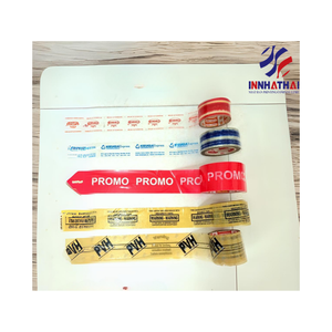 Ruban adhésif BOPP thermofusible en acrylique pour impression au Vietnam, livraison rapide, activé à l'eau, transparent, jaune, taille personnalisée, sac étanche - Product Image 1