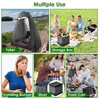 Toilette de camping portable pour voiture avec sac de transport pour la navigation de plaisance, la randonnée, les activités de plein air, pot de toilette d'urgence pliable avec couvercle et sacs poubelles, modèle D0100HPTX7U