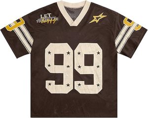 Camisetas de fútbol vintage al por mayor para mujer, camisetas de malla con gráficos, cuello en V, estilo universitario - Product Image 1