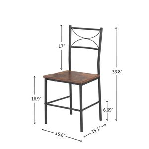 <b>Retro</b> Brown 3-Piece Kitchen <b>Dining</b> Room <b>Table</b> Set with Chairs - Product Image 4