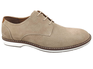 Chaussures habillées beiges pour hommes, style Oxford à lacets, bout rond, respirantes, semelle extérieure en caoutchouc amorti, semelle intermédiaire en EVA, décontractées, toutes saisons - Product Image 1