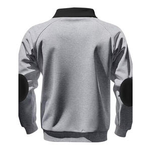 Sweat-shirt à capuche pour homme, col demi-zippé, couleur unie, coupe ample, avec poche et couleur unie - Product Image 4