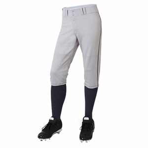 Ensemble de maillot et pantalon de baseball personnalisé unisexe bleu clair, blanc et gris, 100 % polyester, anti-humidité, à manches courtes - Product Image 3
