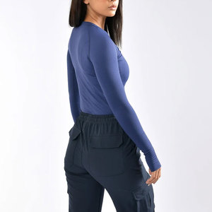 Vêtements de yoga d'été, 180 g/m², légers, pour femmes, séchage rapide, chemise de sport à manches longues, haute qualité, vente en gros, vêtements de fitness, trou pour le bras - Product Image 3