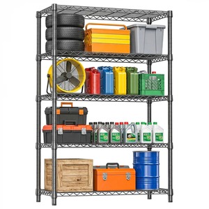 Estante de Cocina de Acero Inoxidable Negro de 5 Niveles, Resistente, Organizador de Almacenamiento Multicapa que Ahorra Espacio para el Hogar y la Cocina a Precio Económico - Product Image 1