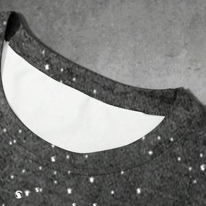 T-shirt personnalisé pour homme, coupe ample rétro, col rond, été, t-shirt scintillant avec strass, manches courtes - Product Image 4