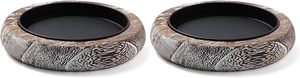 Hatway Wood Candle Holder Farmhouse Decor Wooden Pillar Candles Tray for <b>Table</b> Centerpiece Small Decorative Tray <b>Riser</b> Round - Product Image 4