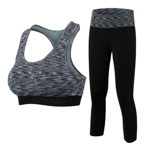 Ensemble de yoga personnalisé pour femme : soutien-gorge de sport et leggings, tenue de fitness taille haute extensible, vêtements de sport respirants en polyester - Product Image 4