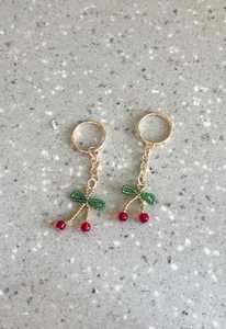 Handmade Beaded Cherry Keychain Cute Fruit <b>Bag</b> <b>Charm</b> Mini Pendant Key Ring Gift Custom Logo Wholesale Supplier - Product Image 5