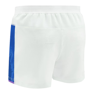 Pantalones Cortos Deportivos de Secado Rápido con Estampado Geométrico Blanco y Azul para Hombre, Cintura Elástica, Largo Medio, Impresión por Sublimación - Product Image 2
