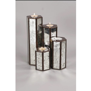 Lanterne en laiton géométrique, porte-bougie, résistante à la chaleur, décoration d'intérieur - Product Image 3