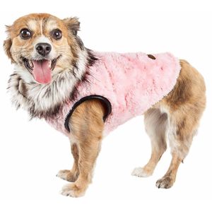 Charming <b>Designer</b> Mink Fur <b>Dog</b> Coat Jacket Luxe Pinkachew Pet <b>Clothes</b> - Product Image 1