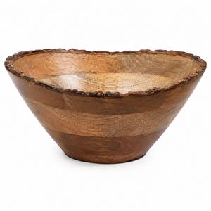 Tazón de Servir Rústico de Madera de Mango Premium, Hecho a Mano, para Ensaladas y Frutas, Decorativo para Cocina y Comedor, Ecológico, Libre de BPA, para Fiestas - Product Image 1