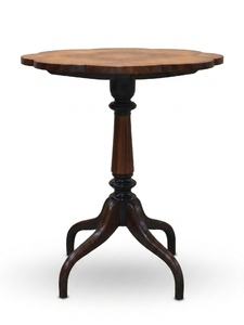 French Farmhouse Antique Flower Shape <b>Round</b> <b>Top</b> Wood Coffee <b>Table</b> for Living Room - Product Image 3