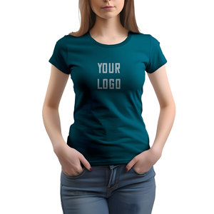 T-shirts pour femmes de qualité supérieure, respirants, légers, anti-rides, écologiques, coupe ajustée, mélange polyester/coton, teinture unie - Product Image 6