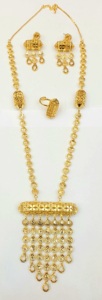 Ethnic 22K Gold Plated Jewelry Set Necklace Earrings Tassel Design Women's Wedding Engagement Party Gift Fine Jewelry - Product Image 2