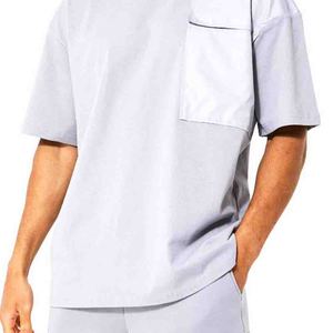 Conjunto de Camiseta y Pantalones Cortos Deportivos Casuales de Forro Polar Ecológico con Logotipo Personalizado para Hombre, 100% Algodón, Transpirable, de Secado Rápido, para Verano - Product Image 4