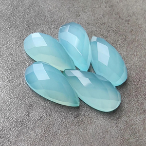 Piedra Preciosa de Calcedonia Acuática AAA+ con Corte a Cuadros, Calibrada, Forma de Pera Grande, Piedra Suelta para Joyería - Product Image 6