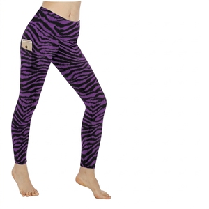 Ladies High Waist Stretch Calf-Length Eco-Friendly Gym Running Yoga Tights Leopard Print Zebra <b>Pattern</b> Fitness Workout <b>Leggings</b> - Product Image 2