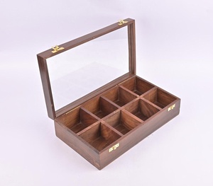 Solid Wood 8 Compartments <b>Spice</b> Box Manufacturer Wholesaler - Product Image 1