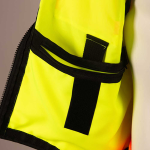 Chaleco de Seguridad Reflectante de Alta Visibilidad con Logotipo Personalizado, Múltiples Bolsillos, Poliéster Resistente, Ropa de Trabajo de Invierno para Construcción - Product Image 4