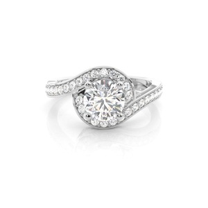 Anillo de Compromiso de Plata de Ley 925 con Diamantes Cultivados en Laboratorio, Corte Brillante Redondo Vintage, Color DEF, VVS, Corte Excelente, Regalo para Ella, Boda - Product Image 1
