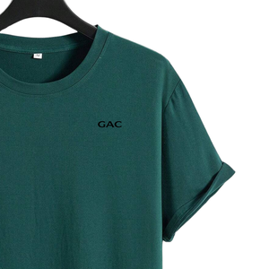 T-shirt décontracté à manches courtes et col rond vert foncé pour homme – Confortable et uni, coupe classique, idéal pour l'été - Product Image 3