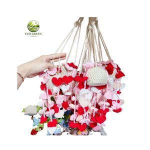 Cesta Colgante de Flores Amigurumi Personalizada, Hecha a Mano, Decoración Floral, Maceta de Hilo Suave para Decoración de Interiores, Venta al por Mayor - Product Image 4
