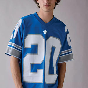 Maillot de football américain personnalisé de qualité supérieure pour homme, haut respirant en maille à manches courtes, style streetwear vintage, t-shirts amples - Product Image 1