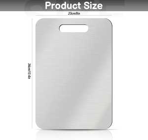 Tabla de cortar de acero inoxidable, rectangular, antideslizante, fácil de limpiar, duradera, no tóxica, tabla de cortar para cocina - Product Image 1
