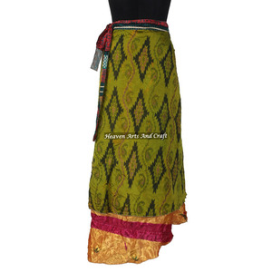 India Vintage Silk Sari Beach Wear <b>Wrap</b> <b>Skirt</b> Reversible Vintage Silk Magic 38 Inch Women Hobo <b>Wrap</b> <b>Skirt</b> Halter Women Dress - Product Image 3