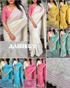 Llamativo exclusivo de alta calidad de Bollywood hermoso Sari de seda con una blusa mejor precio al por mayor para ropa de mujer - Product Image 2