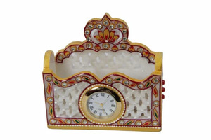 Handmade Jade Decorative <b>Clock</b> With Floral Design For Wedding Favors And Bridal Party Gifts - Product Image 1