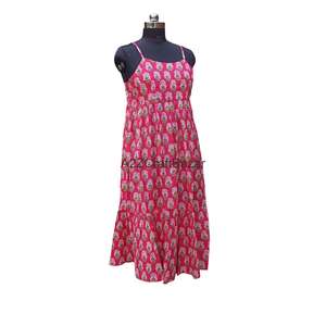 Vestido Midi Bohemio Sexy 100% Algodón con Cuello en V, Estampado Floral y Diseño sin Mangas para Mujer, Ideal para Fiestas en la Playa y Salidas Nocturnas - Product Image 5