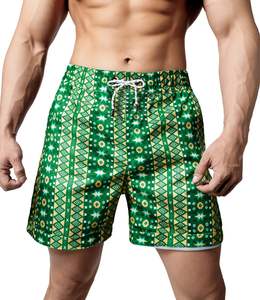 Pantalones cortos de verano para hombre, estampados, con cintura elástica y cordón, informales, para la playa, vacaciones, coloridos, ligeros, blancos, para nadar en la playa - Product Image 3