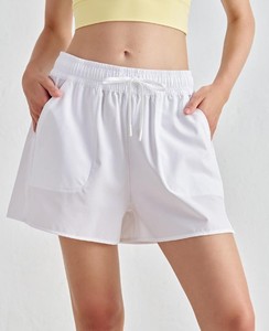 Shorts de sport vintage légers et tendance pour femme, taille haute, 100 % coton, avec fermeture éclair élastique, idéaux pour l'été et les tenues décontractées. - Product Image 5