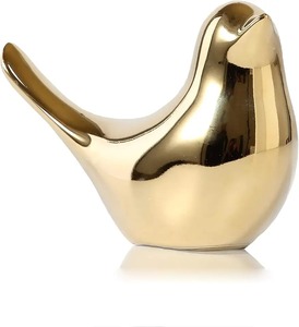 Modern <b>Gold</b> Bird Figurine Sculpture Decorative Sparrow Traditional Design Metal Statue Home <b>Decor</b> Statue for Living <b>Room</b> Shelf - Product Image 1
