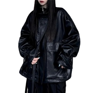 แจ็กเก็ตผ้าใบหนังแกะแขนยาวสำหรับผู้ชายสไตล์ฮ่องกงวินเทจสวมใส่ได้หลายโอกาสเป็นมิตรกับสิ่งแวดล้อม - Product Image 1