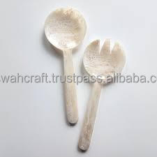 Juego de herramientas para ensalada de resina de remolino blanco, ensaladera grande con cuchara, tenedor, vajilla para uso doméstico o hotelero - Product Image 6