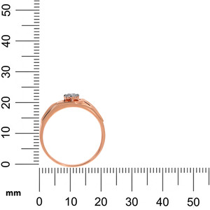 Bague pour homme en or rose 14 carats, diamant solitaire, design géométrique, bijoux fins en gros, alliance moderne, cadeau pour lui, anniversaire - Product Image 5