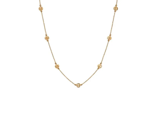Minimalist Real Gold Plated Brass <b>Snake</b> Chain Necklace With Ball Beads Unisex Daily Wear Fashion Jewelry - Product Image 1