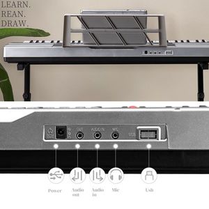 GEP-110 <b>Electronic</b> Organ 61-Key Lighting <b>Keyboard</b> Piano Stand Built-in Speakers Music Rest LED Screen 3 Teaching Modes for - Product Image 3