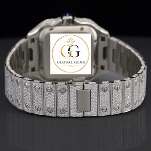 Reloj de Diamantes Moissanite VVS con Esfera de Zafiro Verde Antiguo, Movimiento Automático, de Exportador Indio, para Regalo de Cumpleaños a Buen Precio - Product Image 4