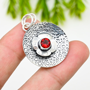 925 Silver <b>Garnet</b> Statement Necklace-Luxury Jewelry - Product Image 2