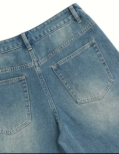 Pantalones Cortos de Mezclilla para Hombre, a la Moda 2026, con Estampado Perforado, Estilo Casual con Patrón Sólido, Ropa Holgada de Calle para Verano - Product Image 2